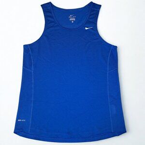 Nike Miler Running Dri Fit Tank Top Mens Small Blue Gray Swoosh